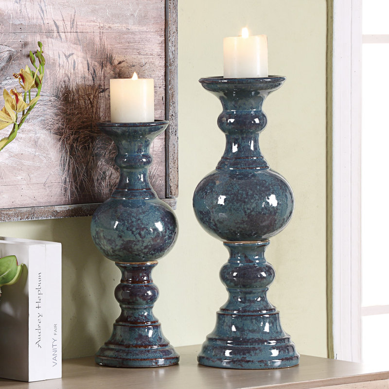 Bloomsbury Market 2 Piece Ceramic Candlestick Set & Reviews Wayfair